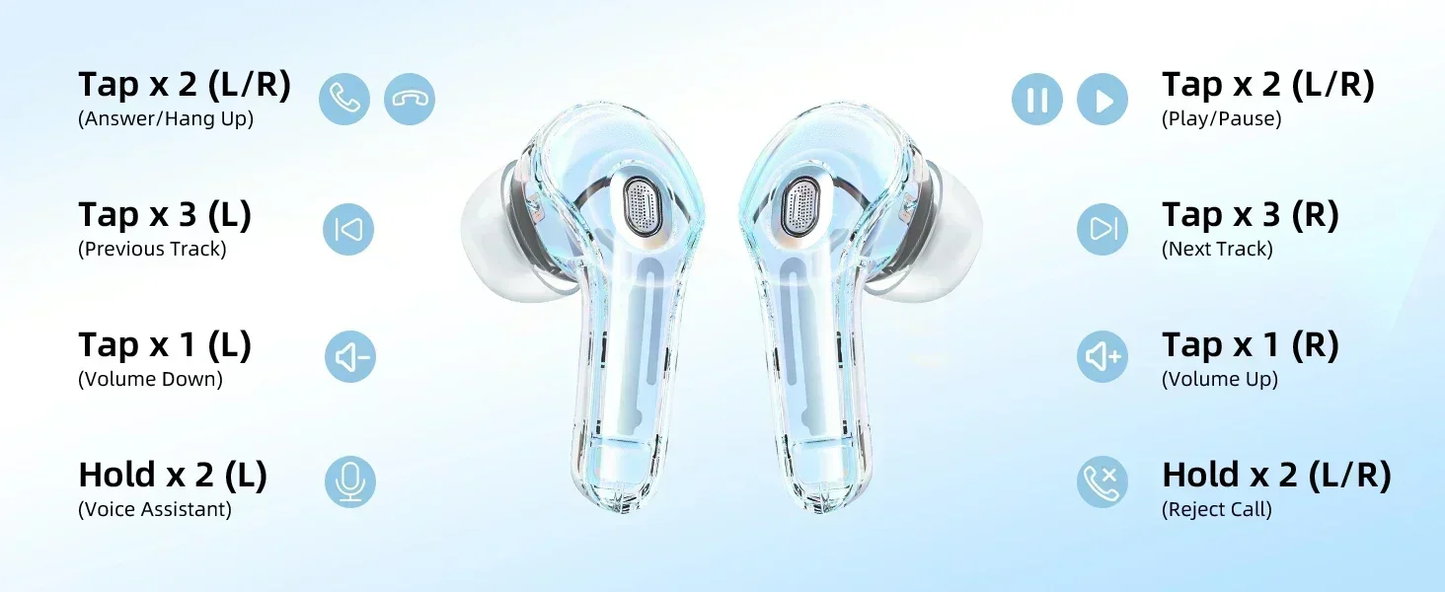 Crystal Series Wireless Earphone Bluetooth