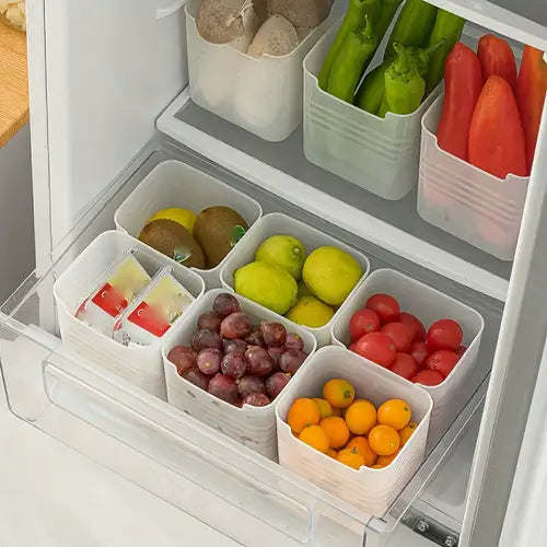 Portable Single Compartment Refrigerator Storage Box Cute Multi-Functional Design with Side Door Access for Lunch Containers