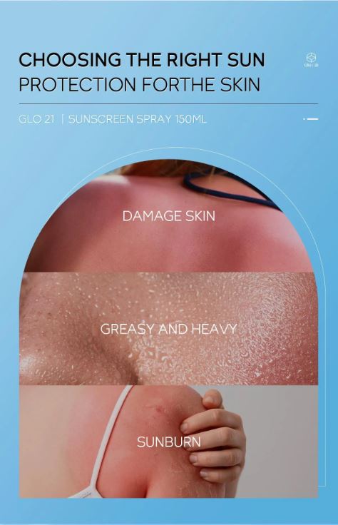 GLO21 SPF50+PA+++ Waterproof UV Protection High Power Sunscreen Spray