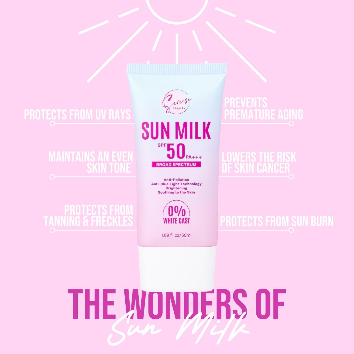 SEREESE BEAUTY SUN MILK SPF 50