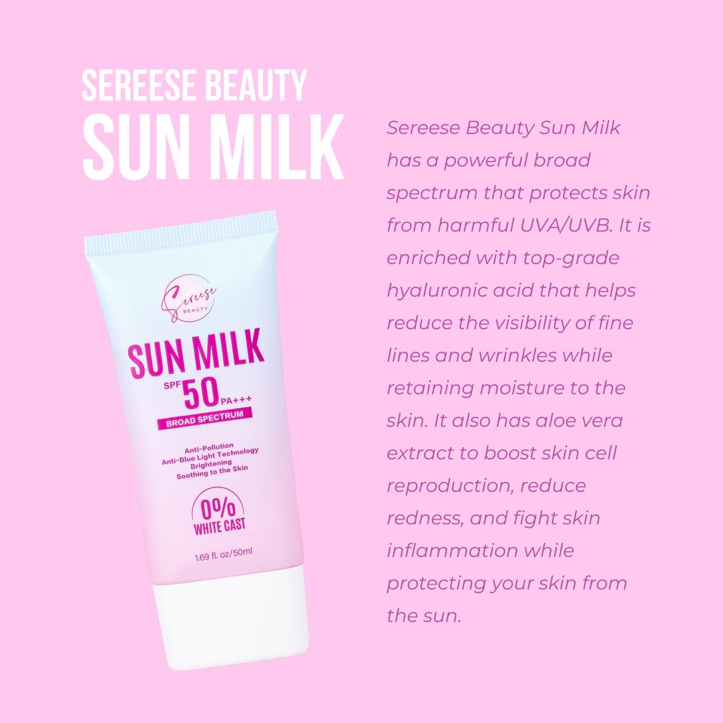 SEREESE BEAUTY SUN MILK SPF 50