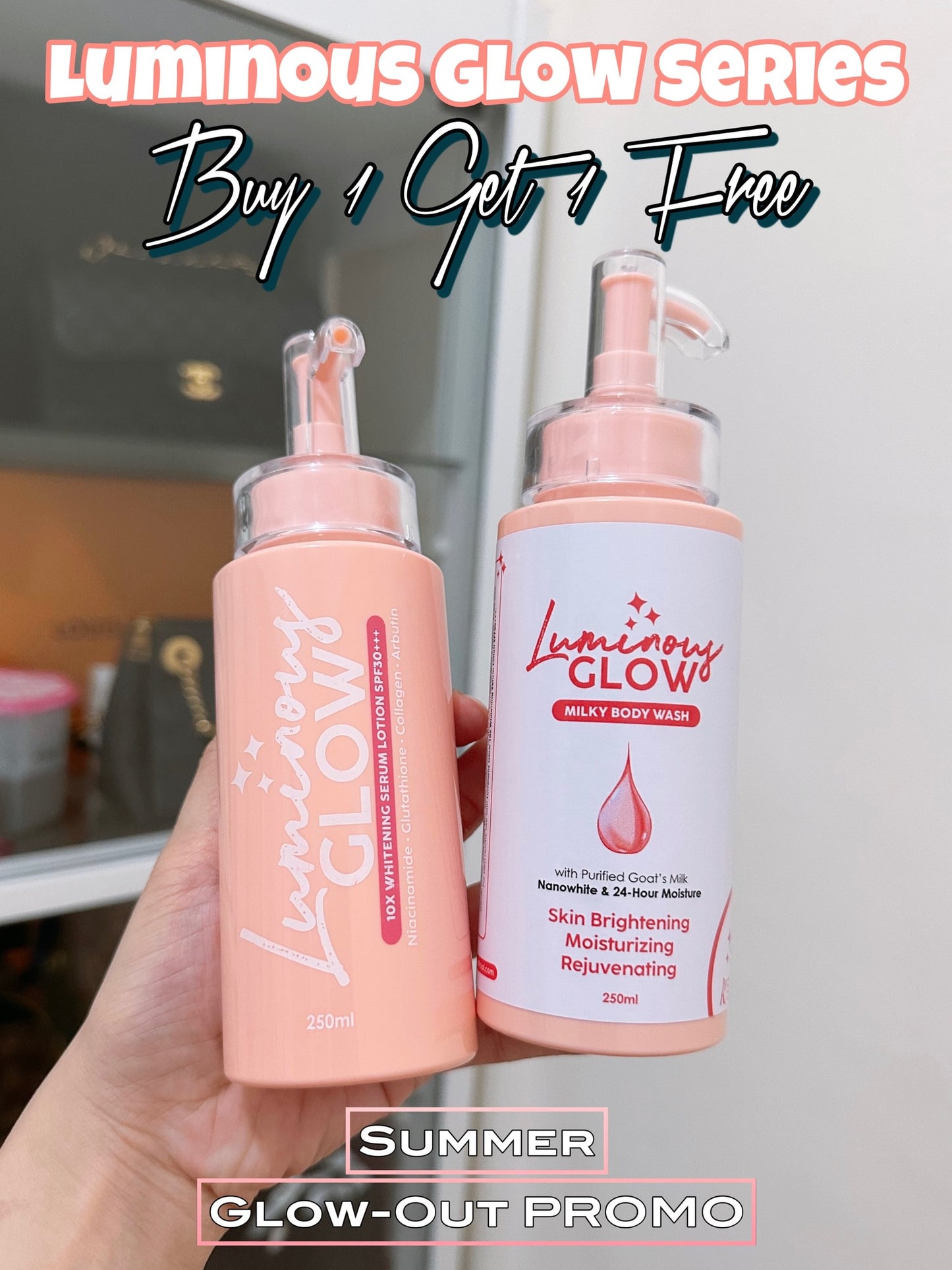 KBEAUTE LUMINOUS GLOW WHITENING SERUM LOTION SPF 30 GLUTA COLLAGEN