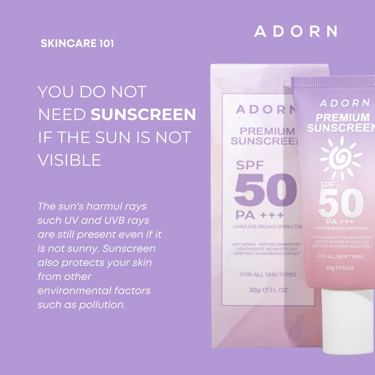 ADORN PREMIUM SUNSCREEN SPF 50 PA+++