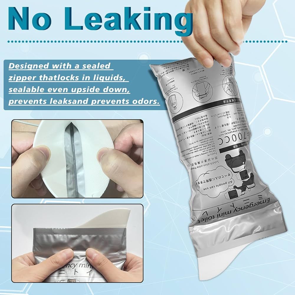 700ML Emergency Pee Bag Portable Disposable Unisex Toilet Bag for Travel