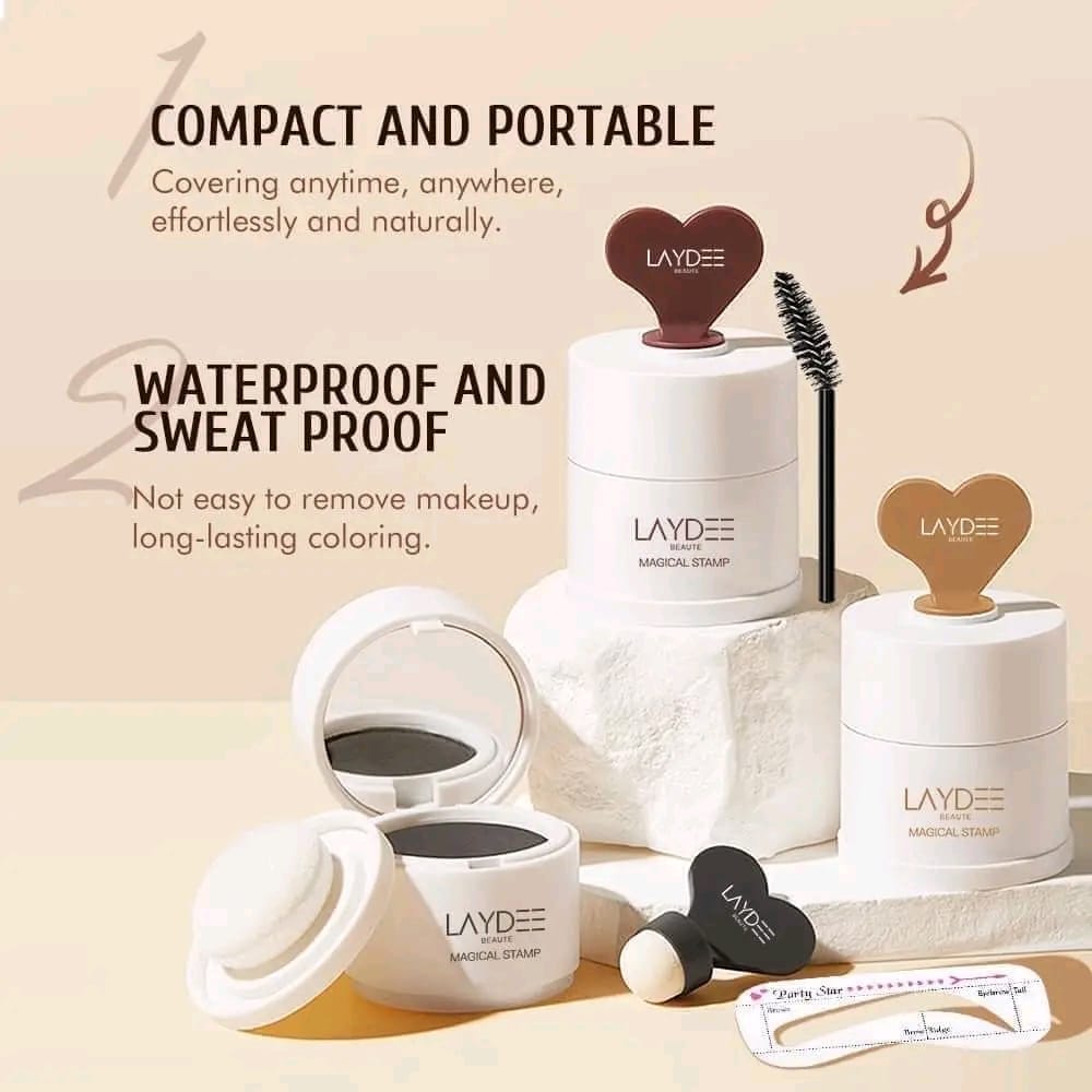 LAYDEE A Versatile Hairline powder - 1 SPIRAL EYEBROW BRUSH + 10 PAIRS OF EYEBROWS