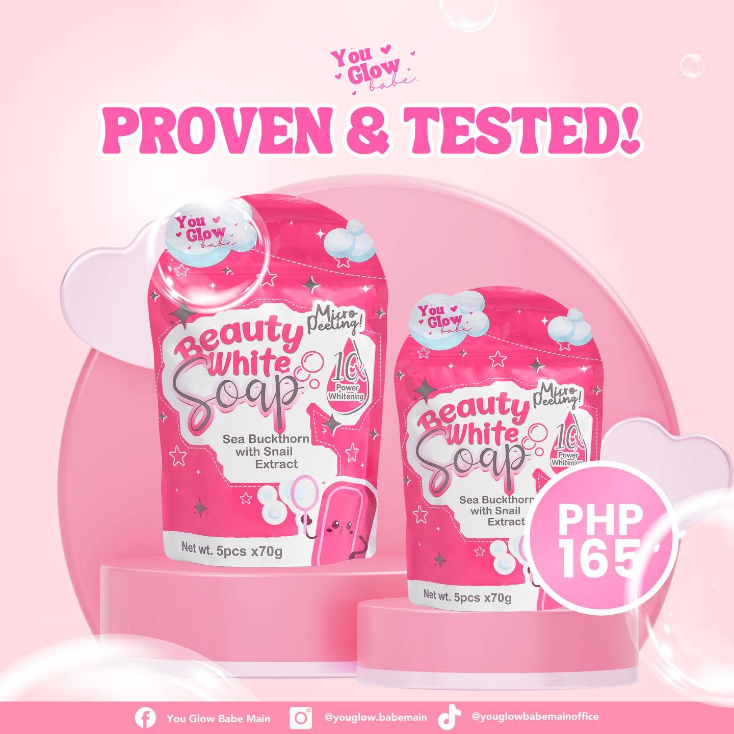 YOU GLOW BABE - BEAUTY WHITE SOAP | 10X POWER WHITENING | 5PCS PER PACK