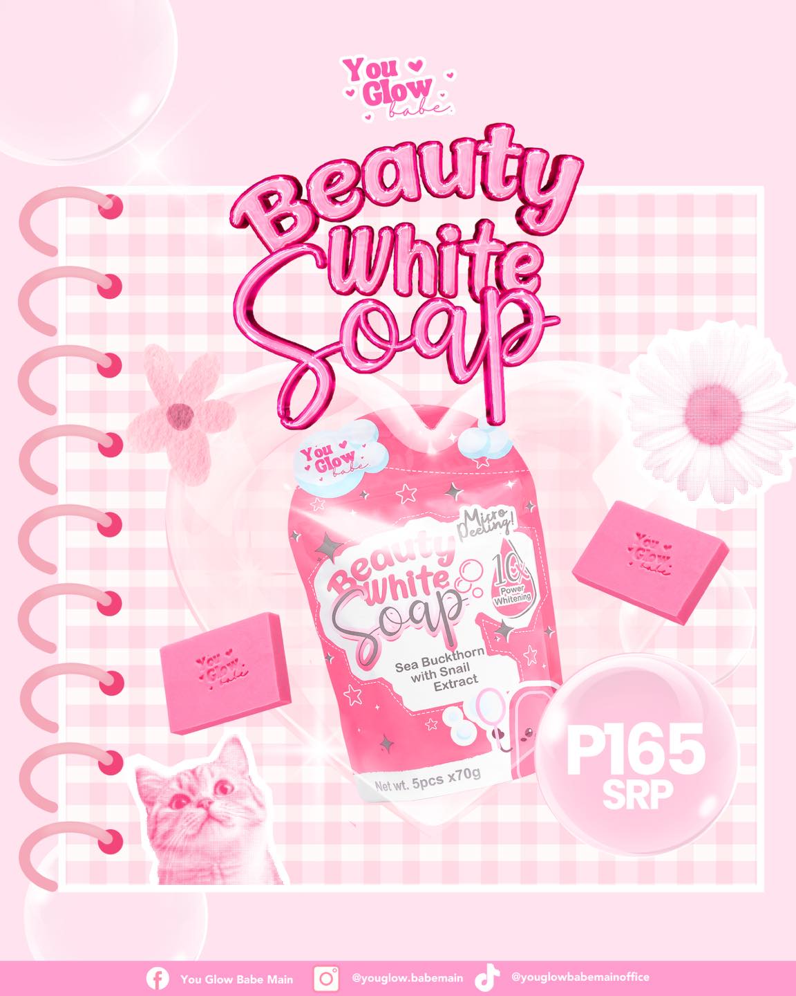 YOU GLOW BABE - BEAUTY WHITE SOAP | 10X POWER WHITENING | 5PCS PER PACK