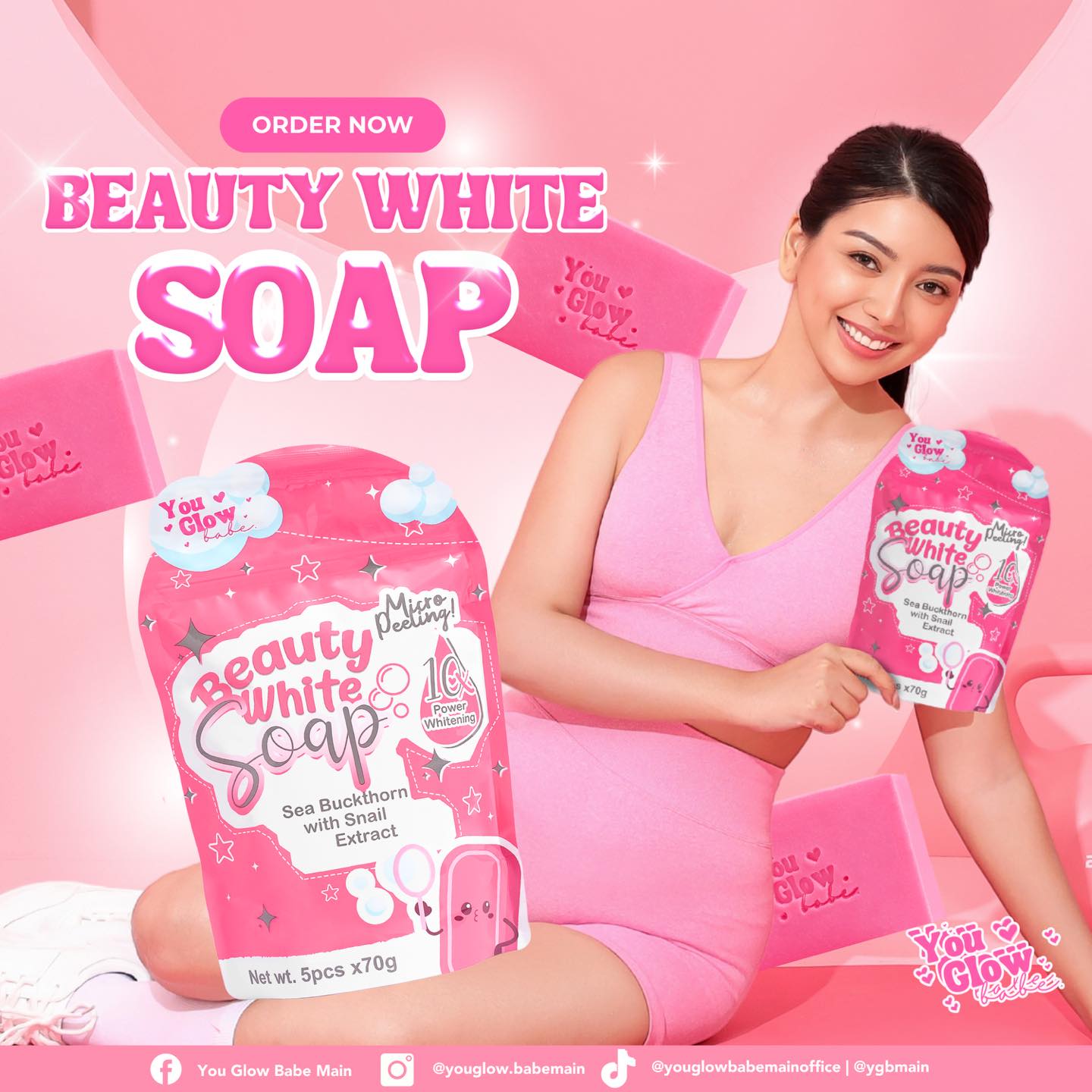 YOU GLOW BABE - BEAUTY WHITE SOAP | 10X POWER WHITENING | 5PCS PER PACK
