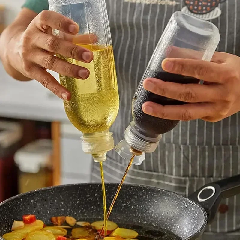 No Spill Oil Bottle Kitchen Squeeze Oil Bottles Leakproof Condiment Bottles