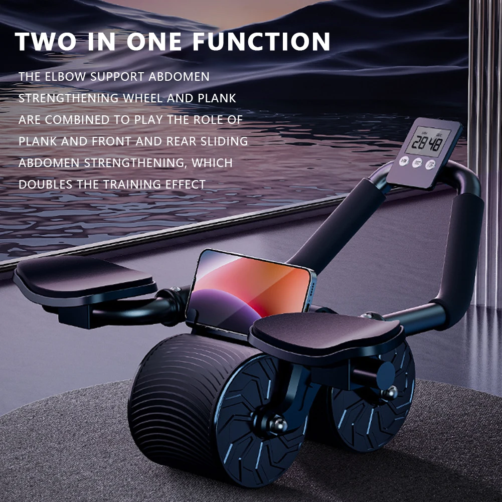 Abdomen Roller with Timer Abdominal Muscles Fitness Wheel Training