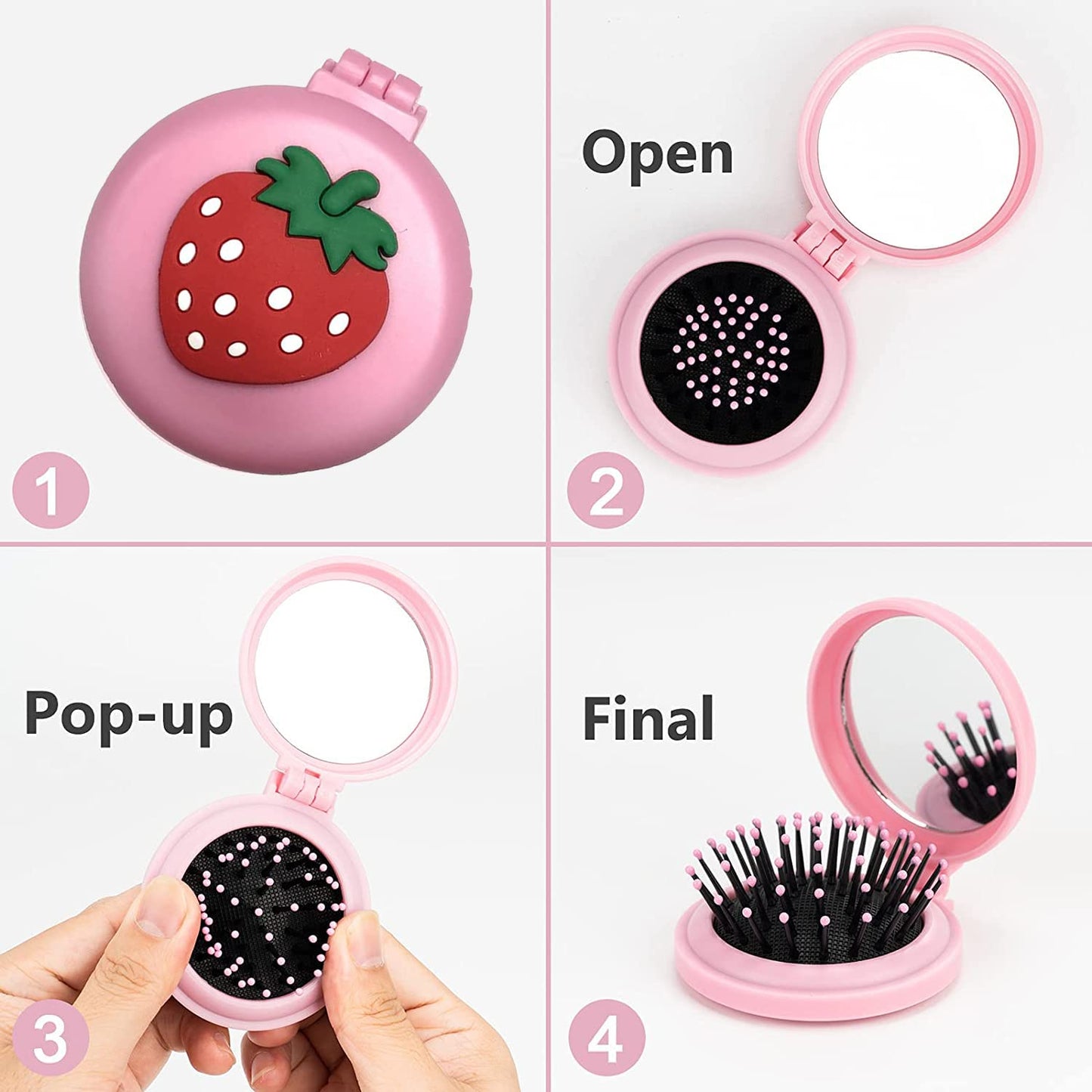 Korean Cute Hairbrush Comb with Mirror