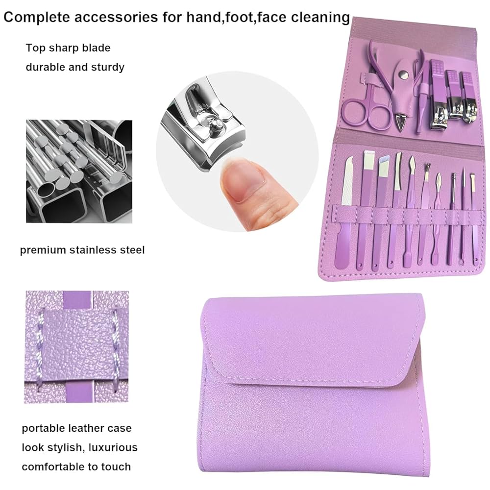 Manicure Set Nail Clipper Kit - 16 Pieces Stainless Steel Manicure Kit