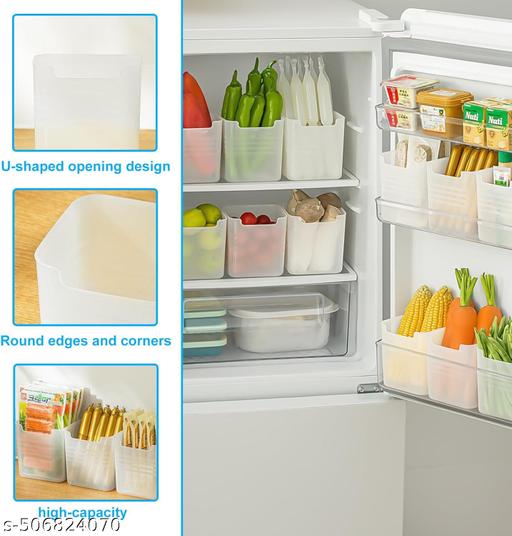 Portable Single Compartment Refrigerator Storage Box Cute Multi-Functional Design with Side Door Access for Lunch Containers