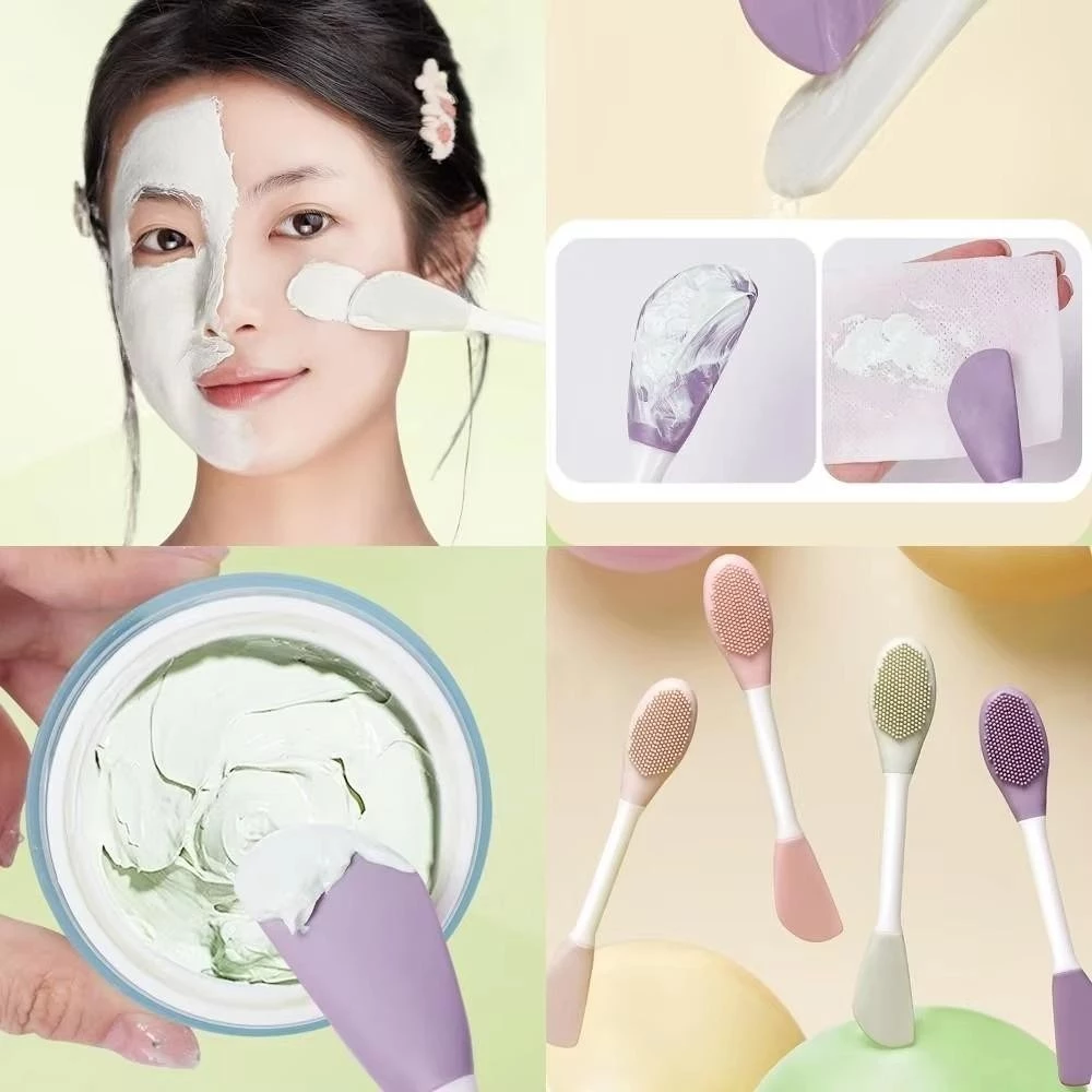 Facial Brushes Exfoliating Double Head Facial Clean Brush Silicone Skin Care Tools