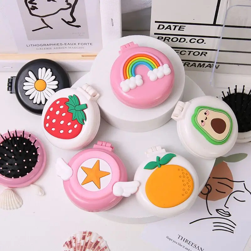 Korean Cute Hairbrush Comb with Mirror