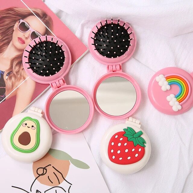 Korean Cute Hairbrush Comb with Mirror