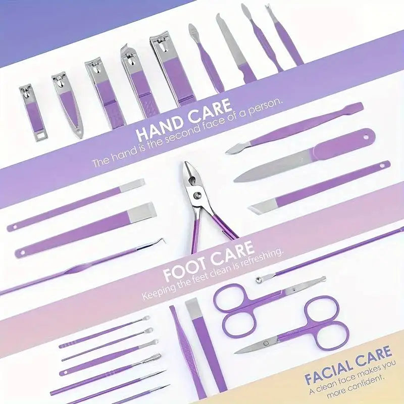 Manicure Set Nail Clipper Kit - 16 Pieces Stainless Steel Manicure Kit
