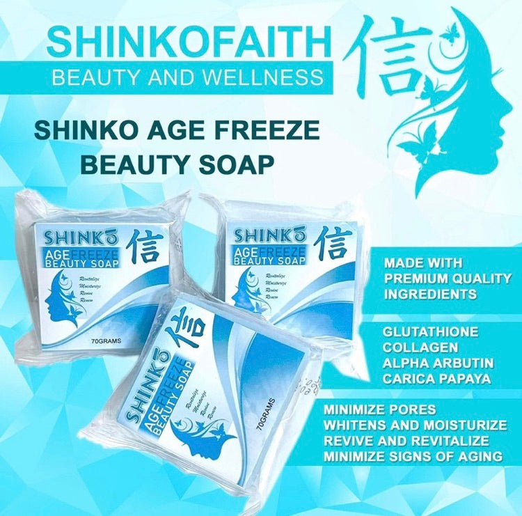 SHINKO SOAP (age freeze beauty soap) by Ms. Roxanne SHINKO ICE SOAP SHINkō WHITENING SOAP
