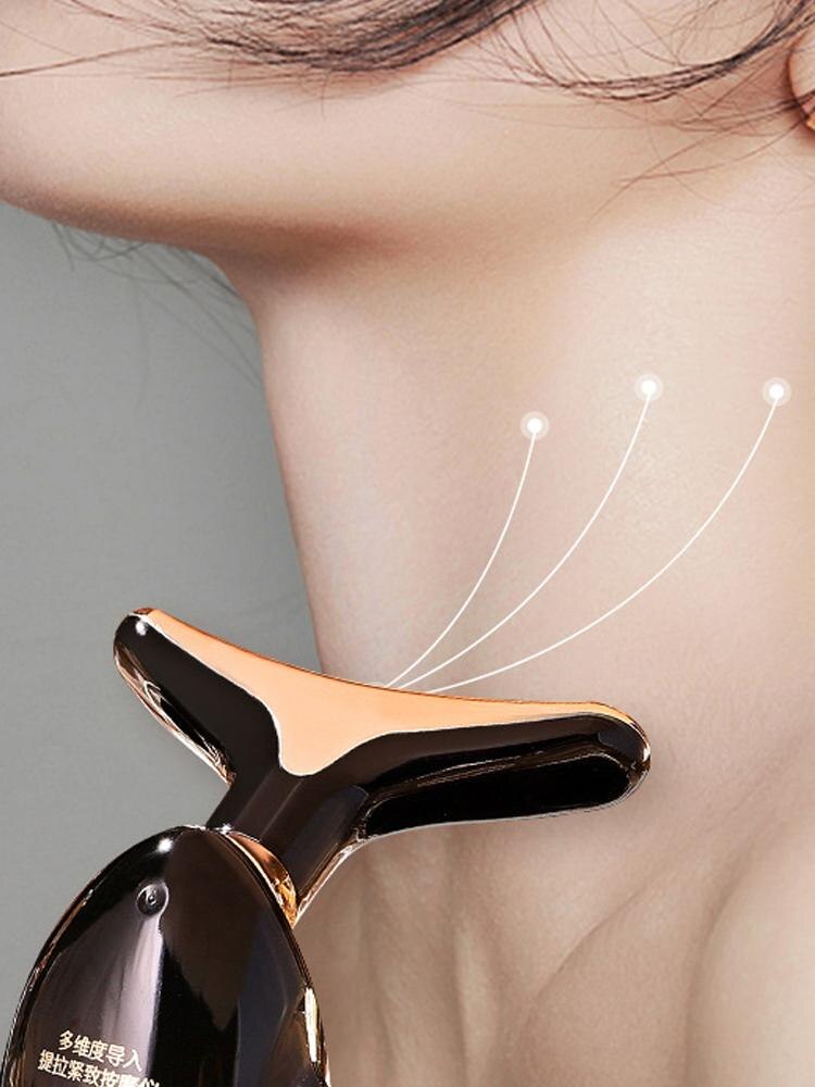 3 In 1 Face Massager Neck Facial Eye Massage Introducer Rejuvenation Beauty Aging Anti Microcurrent Skin Care Device