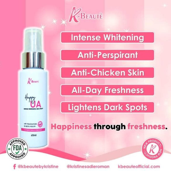 K-BEAUTÉ HAPPY UNDERARM INTENSIVE WHITENING DEO SPRAY