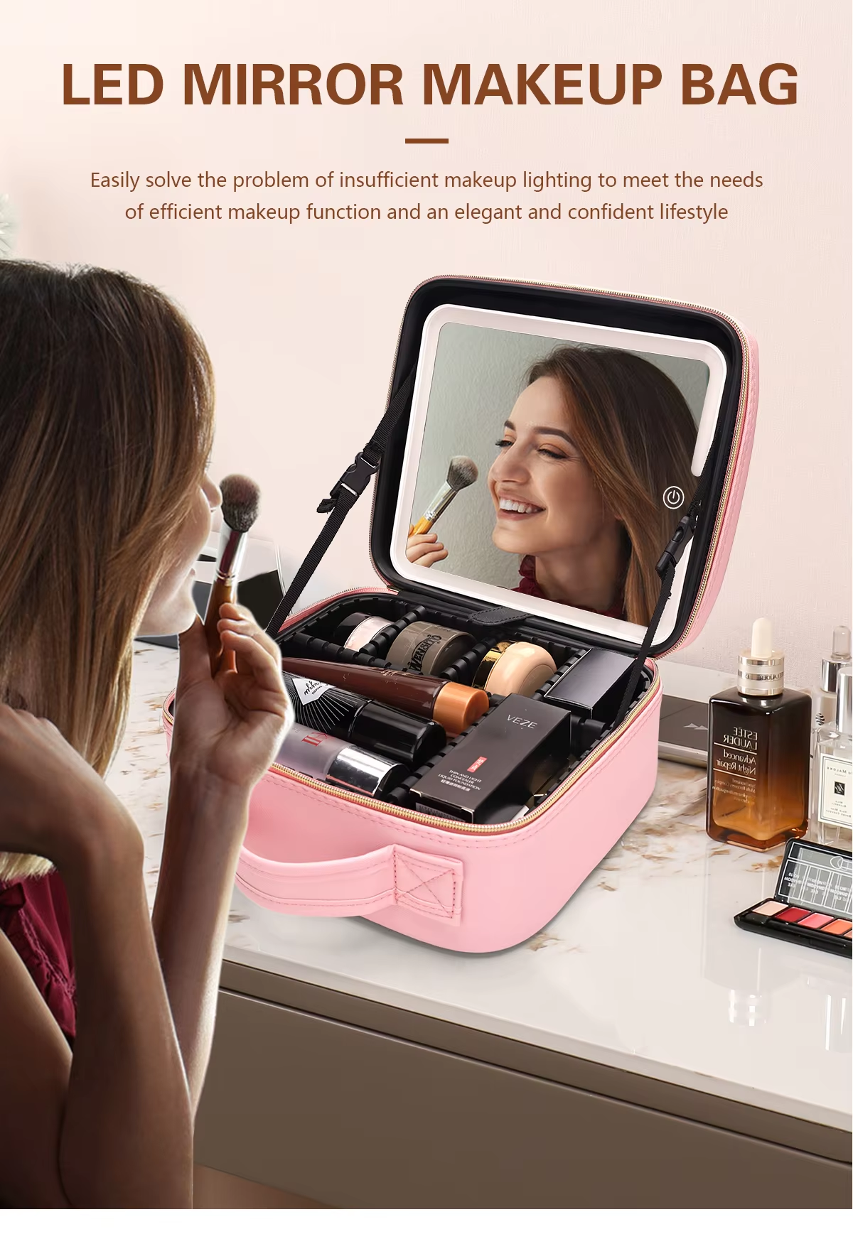 Premium Makeup Bag with LED Lights