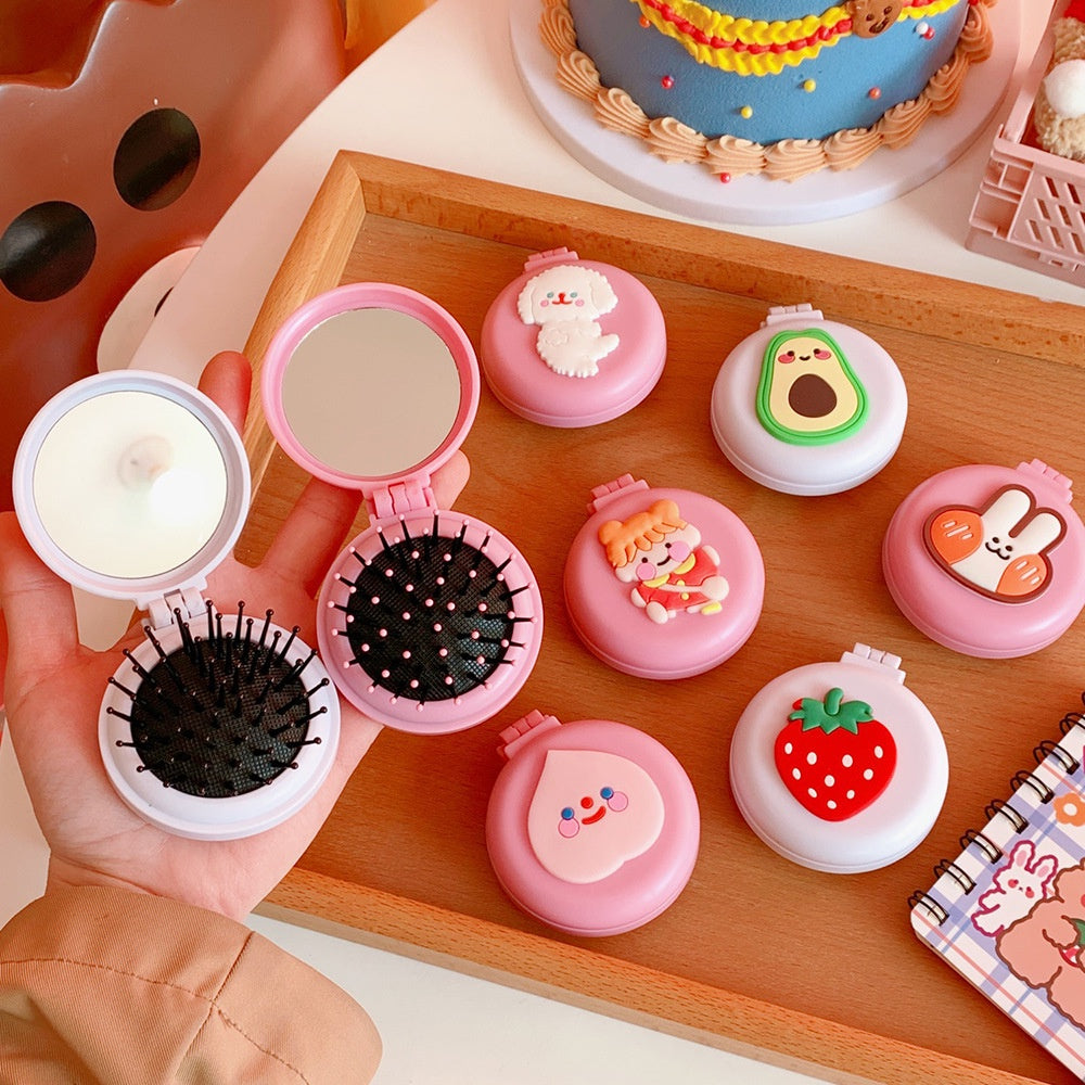 Korean Cute Hairbrush Comb with Mirror