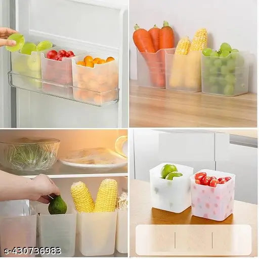 Portable Single Compartment Refrigerator Storage Box Cute Multi-Functional Design with Side Door Access for Lunch Containers