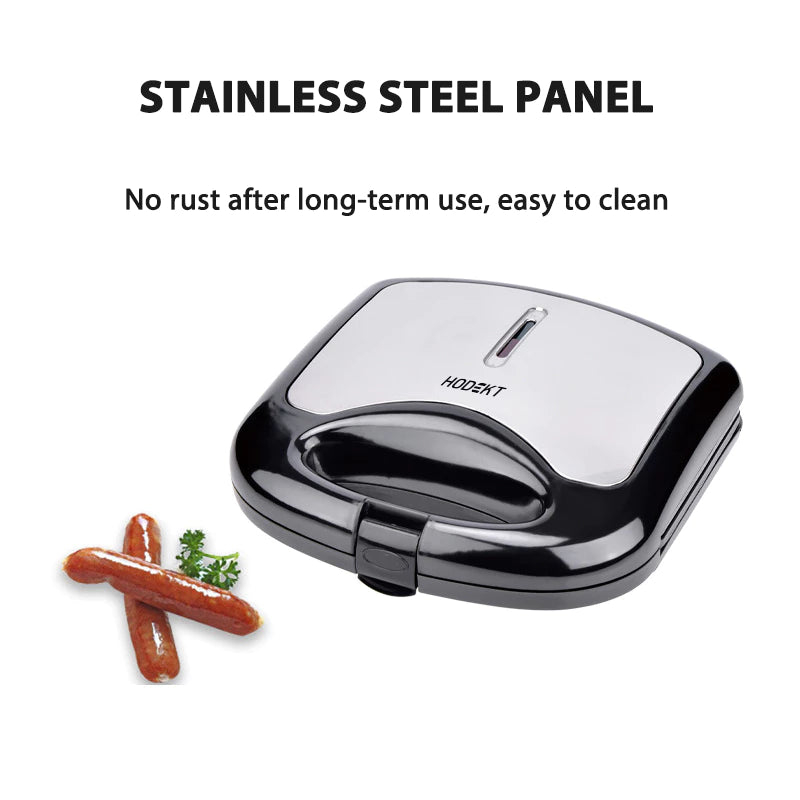 HODEKT Electric Hot Dog Maker Doughnut Sandwich Waffle Machine Breakfast Maker Double Sided Heating