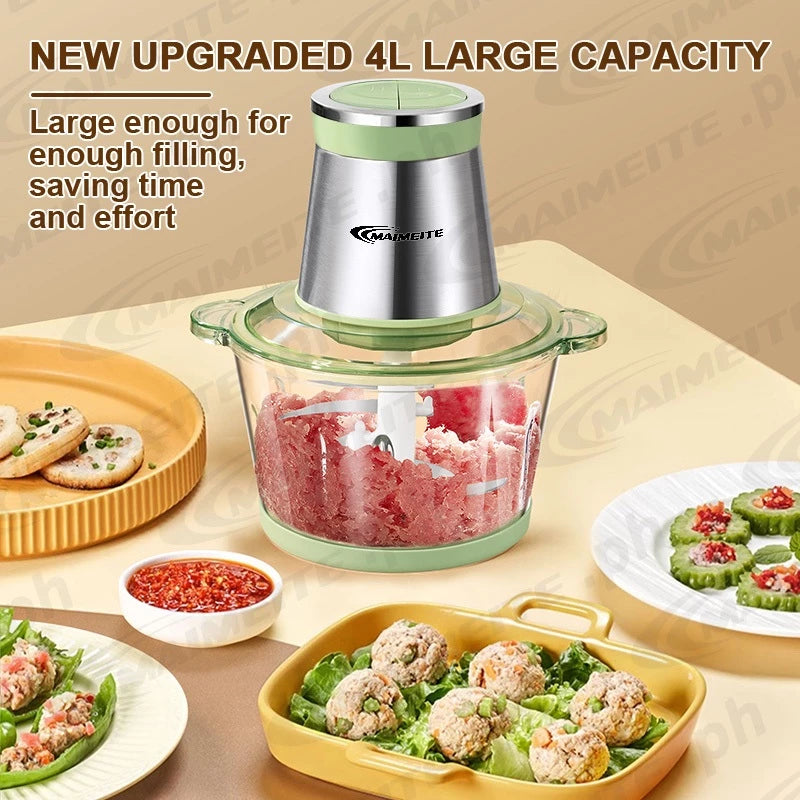 Maimeite Meat Grinder 4L/3L Multifunctional Food Processor 2-Speed AdjustmentFood Mixer Electric Meat Grinder