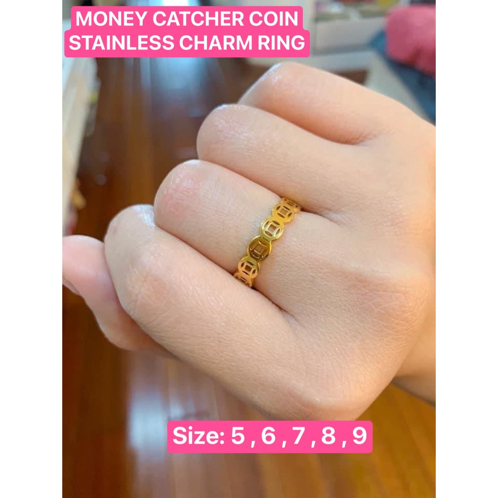 LUCKY CHARM MONEY CATCHER STAINLESS CHARM RING