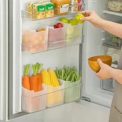 Portable Single Compartment Refrigerator Storage Box Cute Multi-Functional Design with Side Door Access for Lunch Containers
