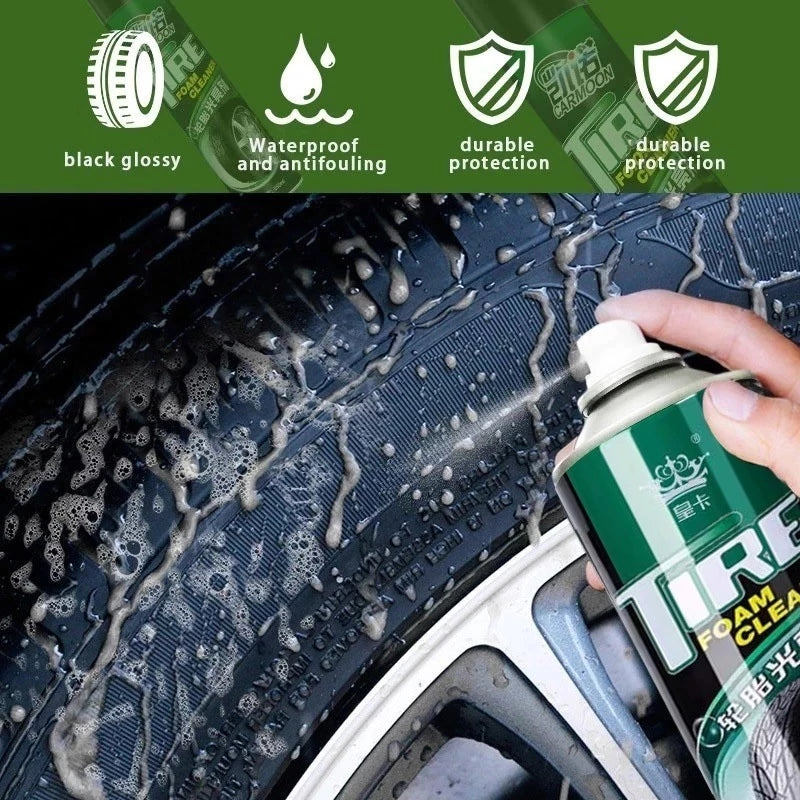 Tire Foam Cleaner Car Tire Black Retreading Maintenance Motor Tire Spray Foam Cleaner Polish