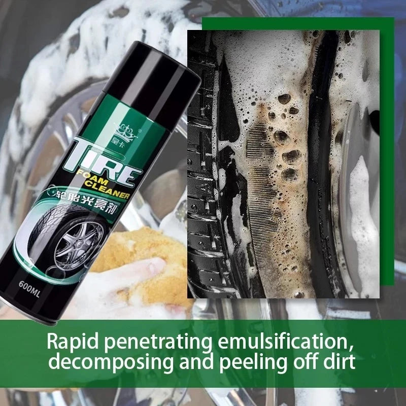 Tire Foam Cleaner Car Tire Black Retreading Maintenance Motor Tire Spray Foam Cleaner Polish