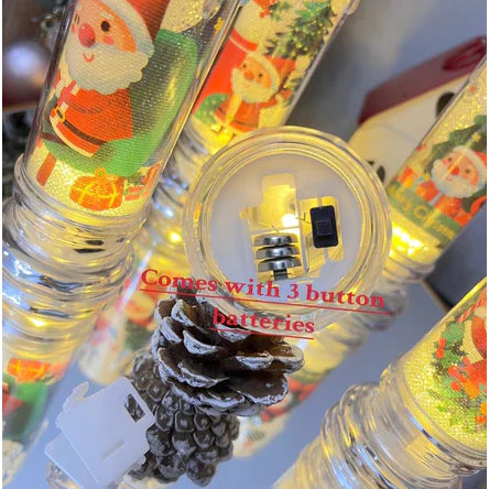 LED Christmas Electronic Candle Lights, Safe and Environmentally Friendly Christmas Atmosphere Lights, Holiday Night Lights Creative