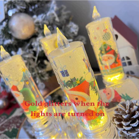 LED Christmas Electronic Candle Lights, Safe and Environmentally Friendly Christmas Atmosphere Lights, Holiday Night Lights Creative
