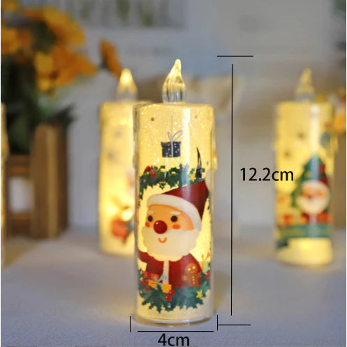 LED Christmas Electronic Candle Lights, Safe and Environmentally Friendly Christmas Atmosphere Lights, Holiday Night Lights Creative