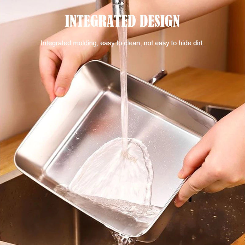 Stainless steel box Food Tray Fresh Keeping Box Food Container With Cover Food Storage organizer