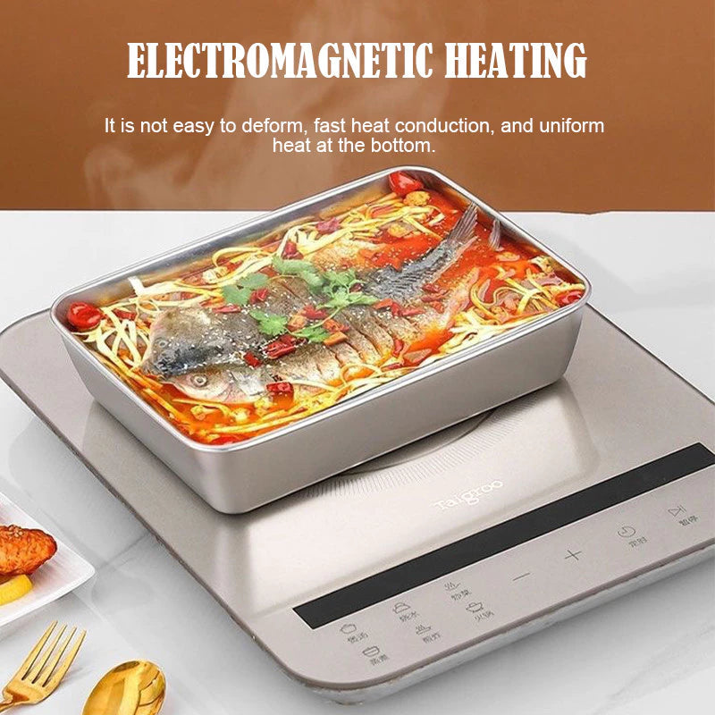 Stainless steel box Food Tray Fresh Keeping Box Food Container With Cover Food Storage organizer