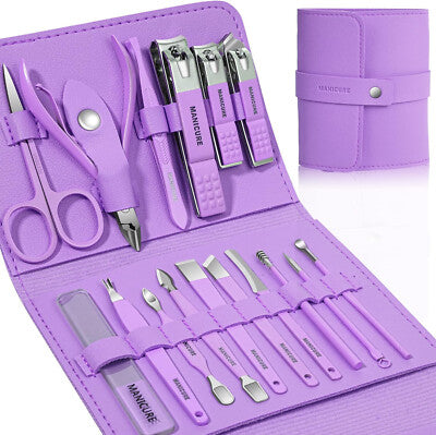 Manicure Set Nail Clipper Kit - 16 Pieces Stainless Steel Manicure Kit