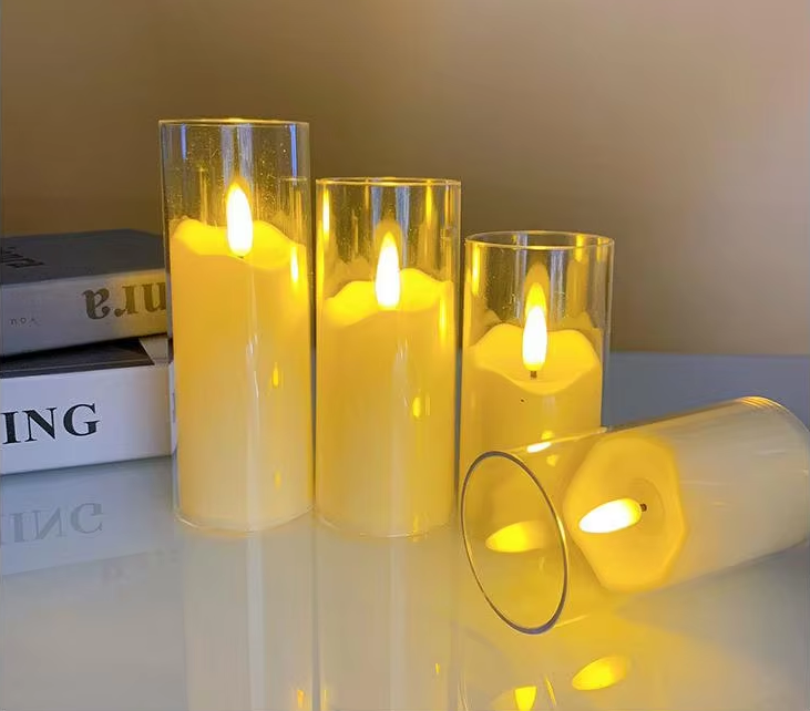 Electronic Candle Light LED Swing Simulation Glass