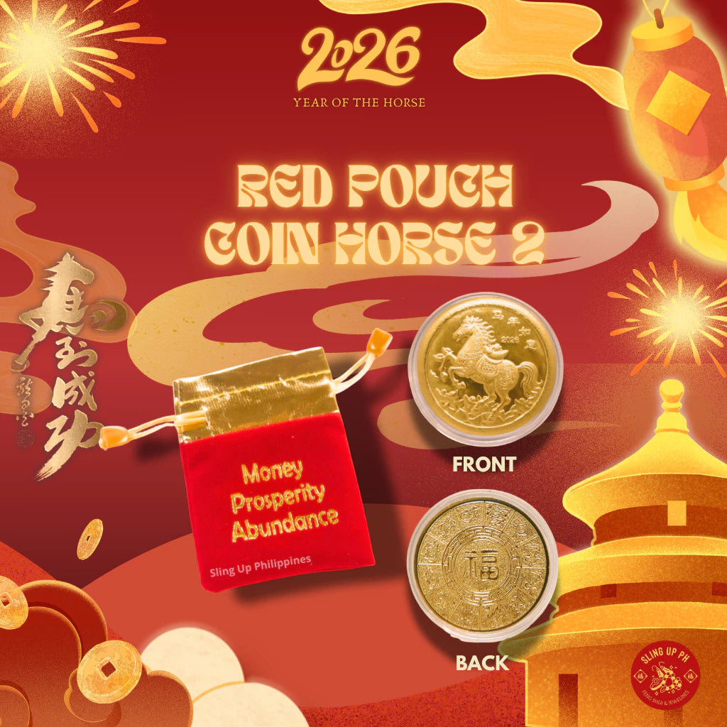 Lucky Charm 2026 Year Of The Horse Golden Lucky Coin With Red Pouch For Prosperity Gift