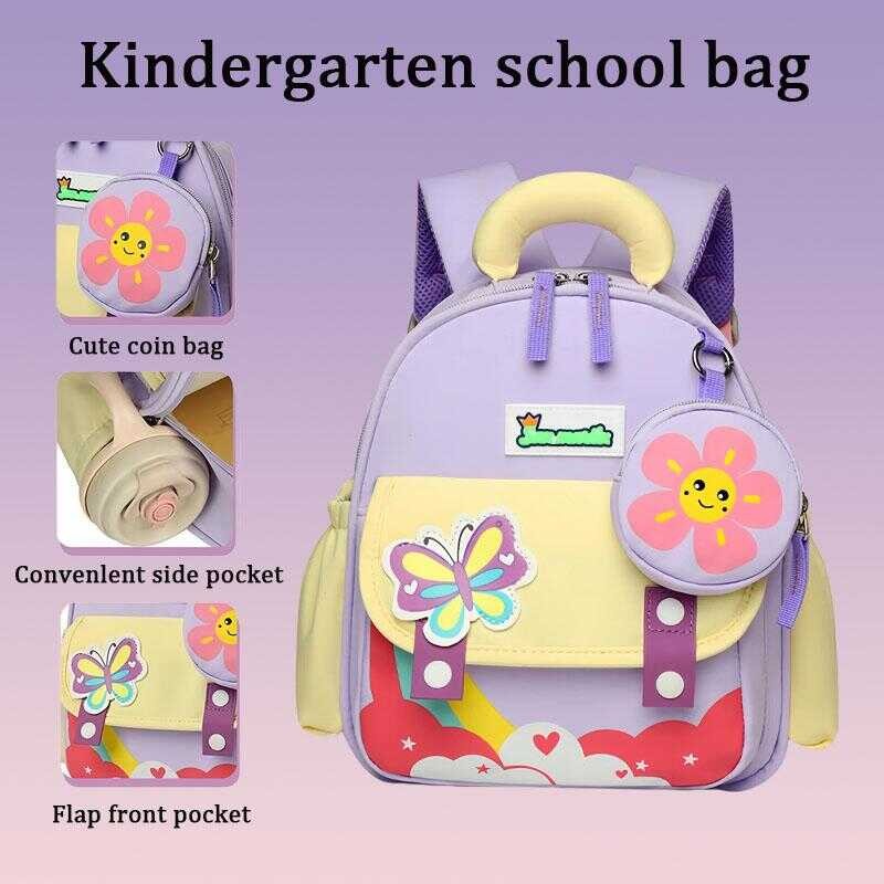Kindergarten School Bag Kuromi Bagpack For Colorful Sutible 3-6 Ages Kids New