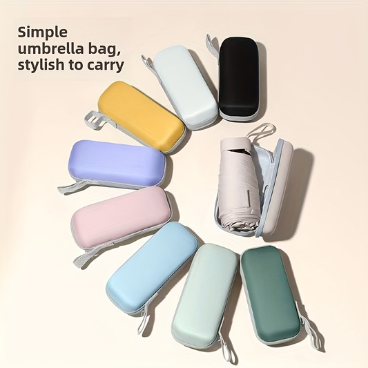 Pocket Mini 5 Folds Umbrella with Case UV Protection Capsule Umbrella