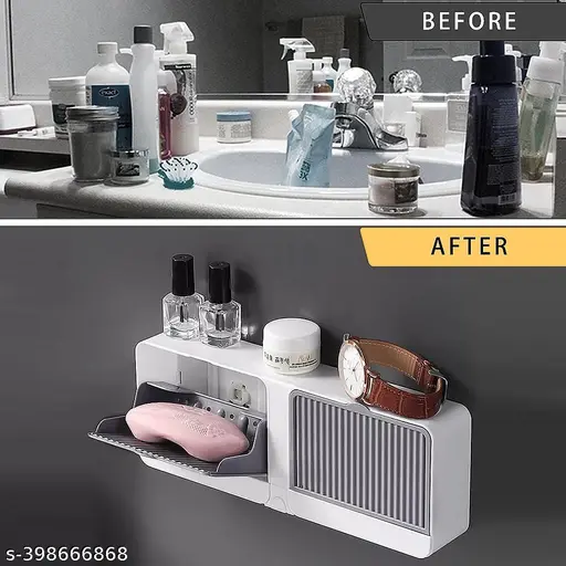 Double Grid Soap Holder Flip Box Storage