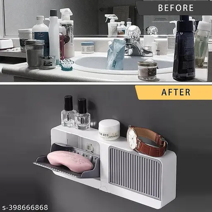 Double Grid Soap Holder Flip Box Storage