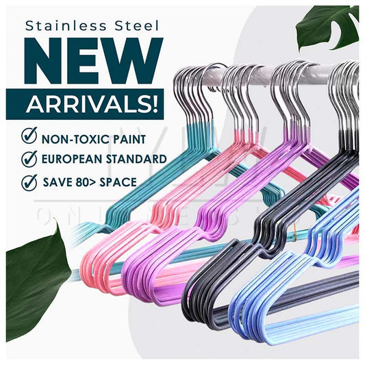 Trending Item! Premium Colorful Stainless Steel Korean Style Non Slip Wire Hangers