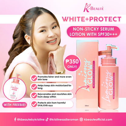 KBEAUTE LUMINOUS GLOW WHITENING SERUM LOTION SPF 30 GLUTA COLLAGEN