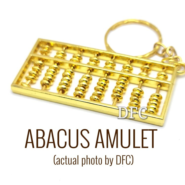 FENGSHUI LUCKY CHARM GOLD ABACUS KEYCHAIN GOOD FOR WEALTH AND BUSINESS