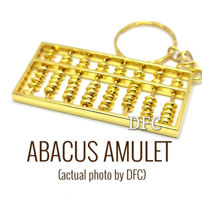 FENGSHUI LUCKY CHARM GOLD ABACUS KEYCHAIN GOOD FOR WEALTH AND BUSINESS