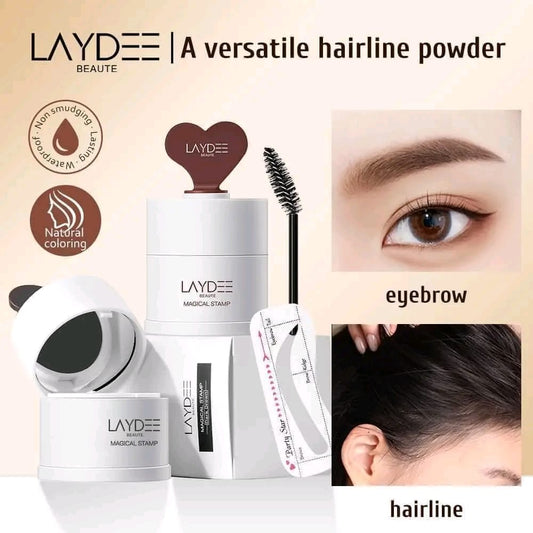 LAYDEE A Versatile Hairline powder - 1 SPIRAL EYEBROW BRUSH + 10 PAIRS OF EYEBROWS